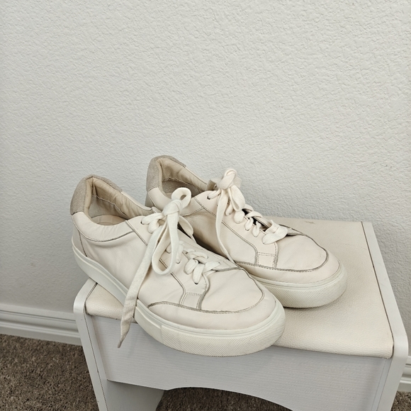 Birdies Shoes - Birdies The Cardinal Classic Seashell Off White Leather Sneakers Size 8